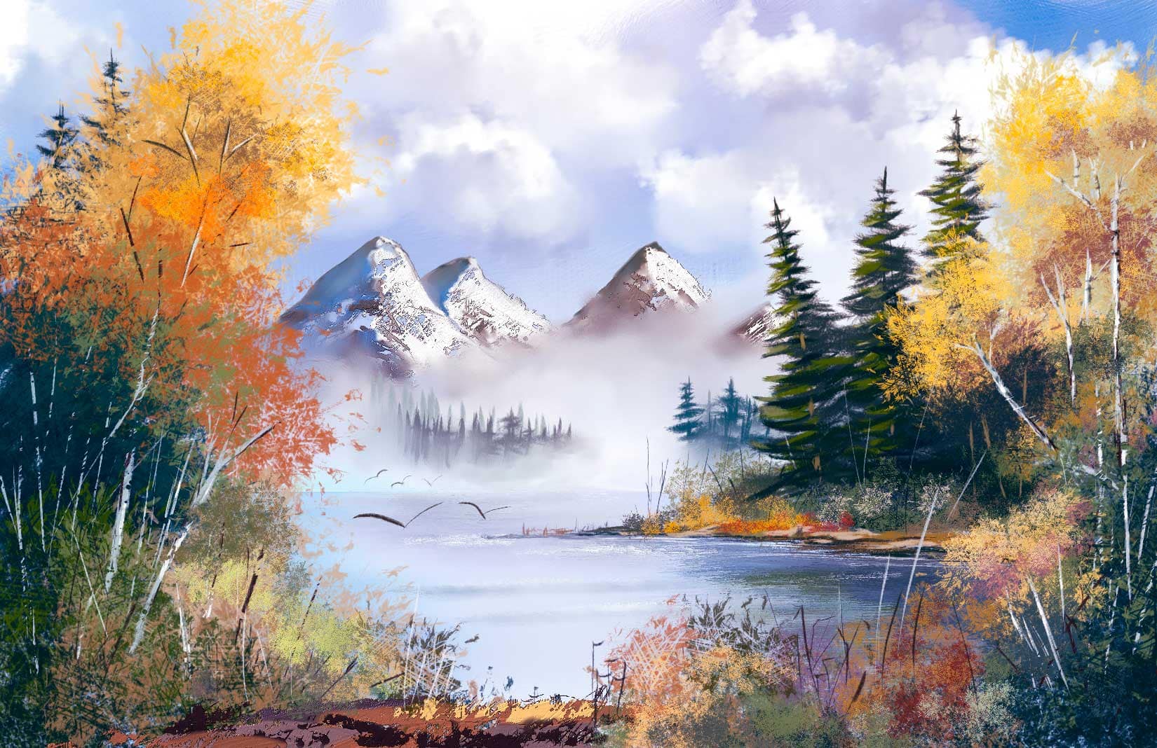 Paint like Bob Ross art gallery.